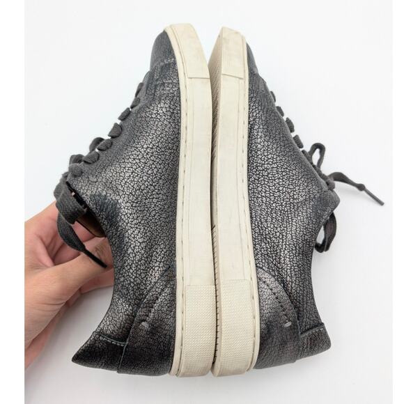 Frye Pewter Low Top Sneakers Shoes Women's Charcoal Metallic Size US6.5M EU37 - Picture 6 of 12